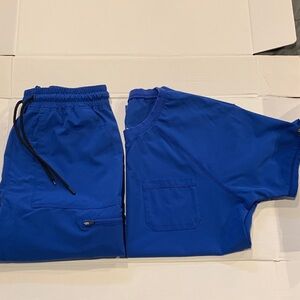 EUC Jaanuu Mens Royal Blue Scrub Set: Top (S) Pants (M)